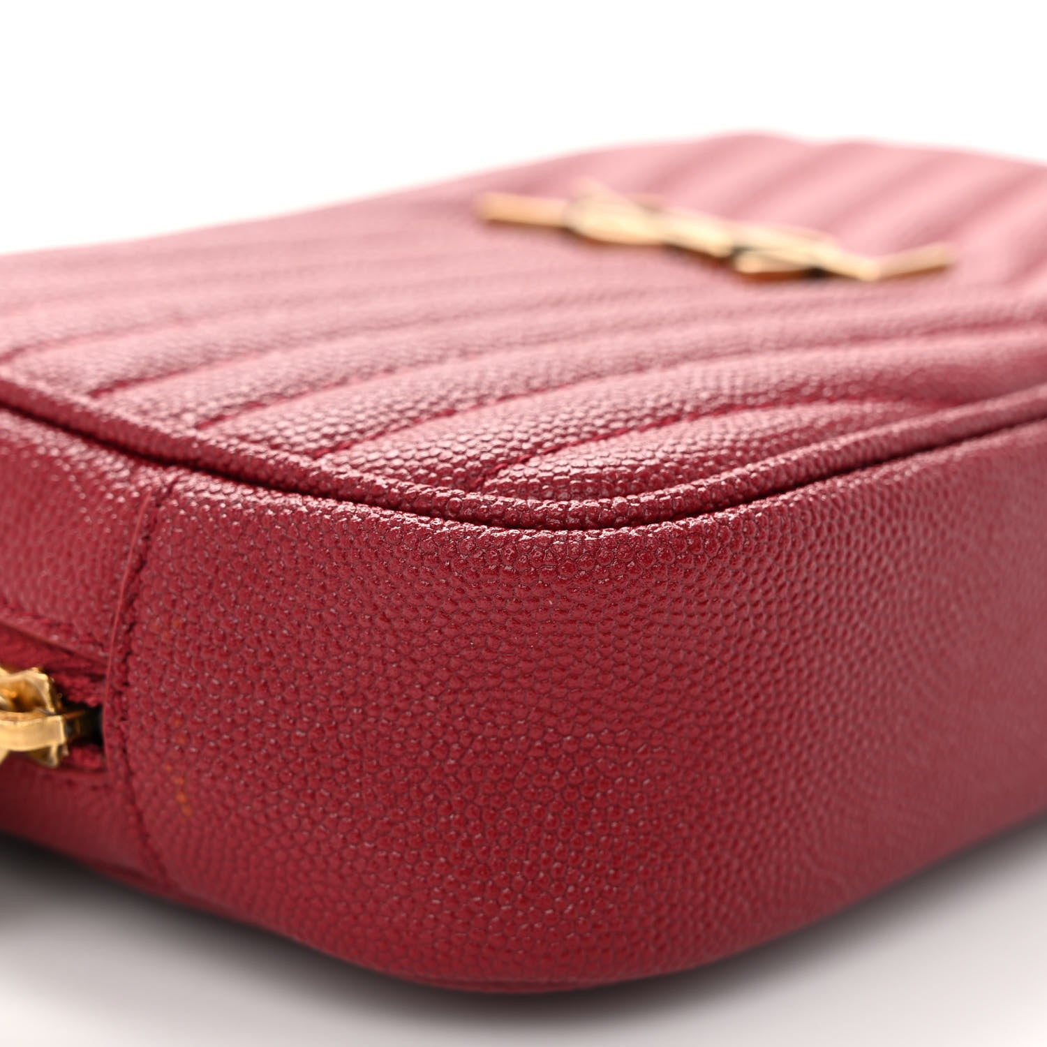 Saint Laurent Grain De Poudre Matelasse Monogram Mini Lou Camera Bag Opyum Red 9 of 11