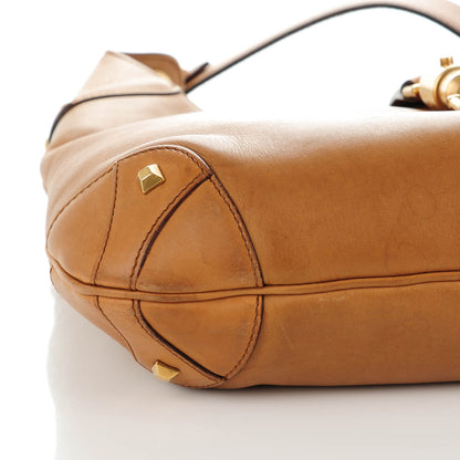 Gucci Calfskin Piston Lock Jackie O Hobo Tan 9 of 11