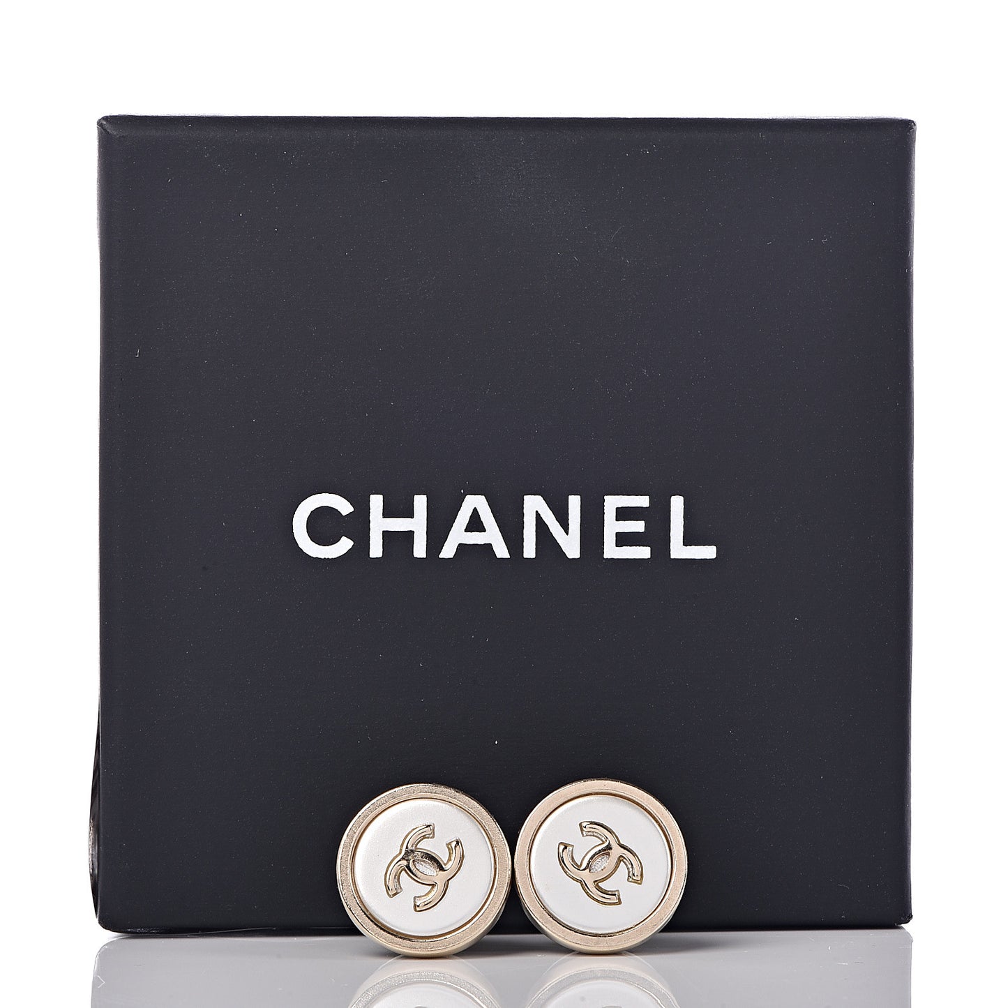 Pearl Coco Round Earrings Gold Pearly White