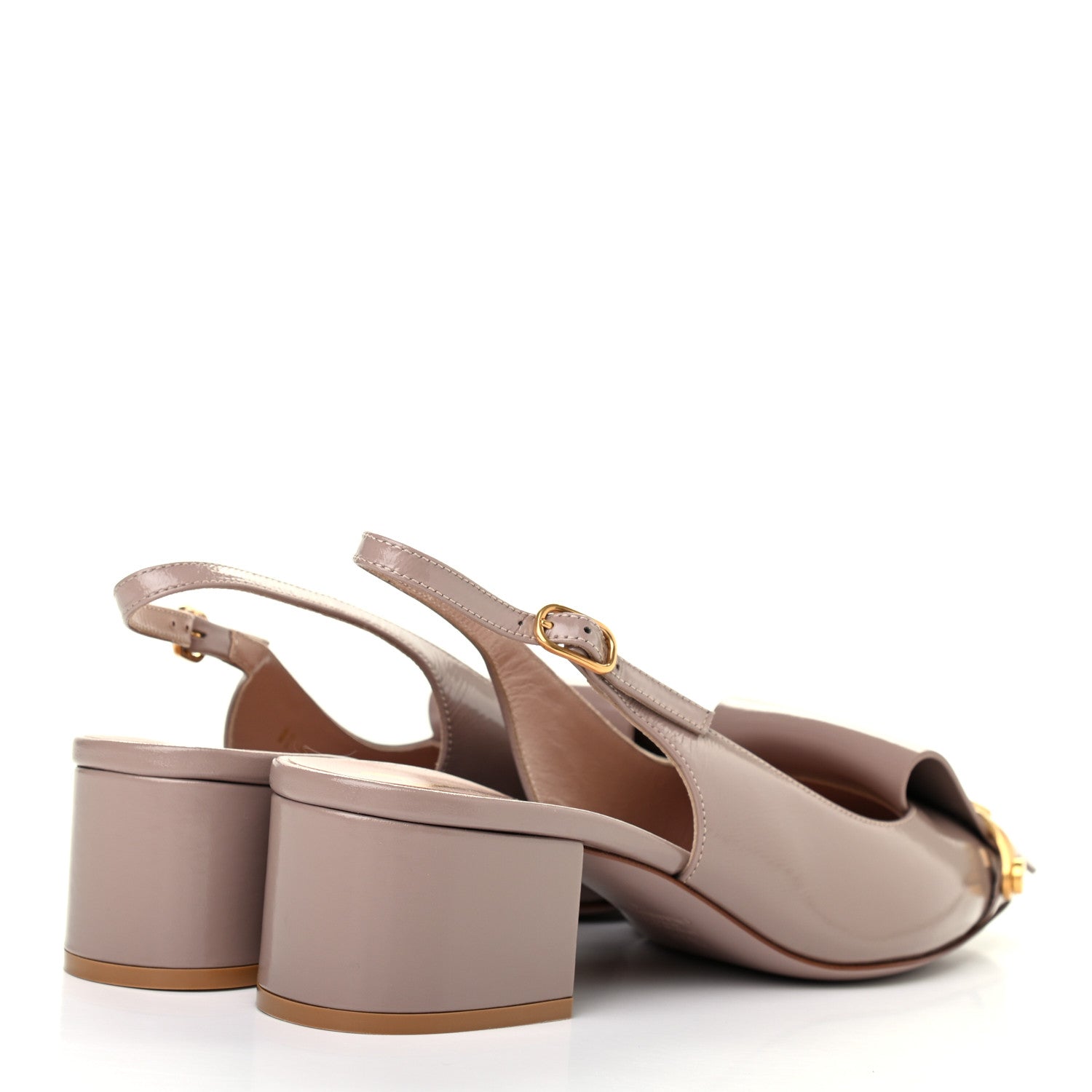Valentino Garavani Patent Vlogo 30mm Slingback Pumps 37.5 Poudre 4 of 8