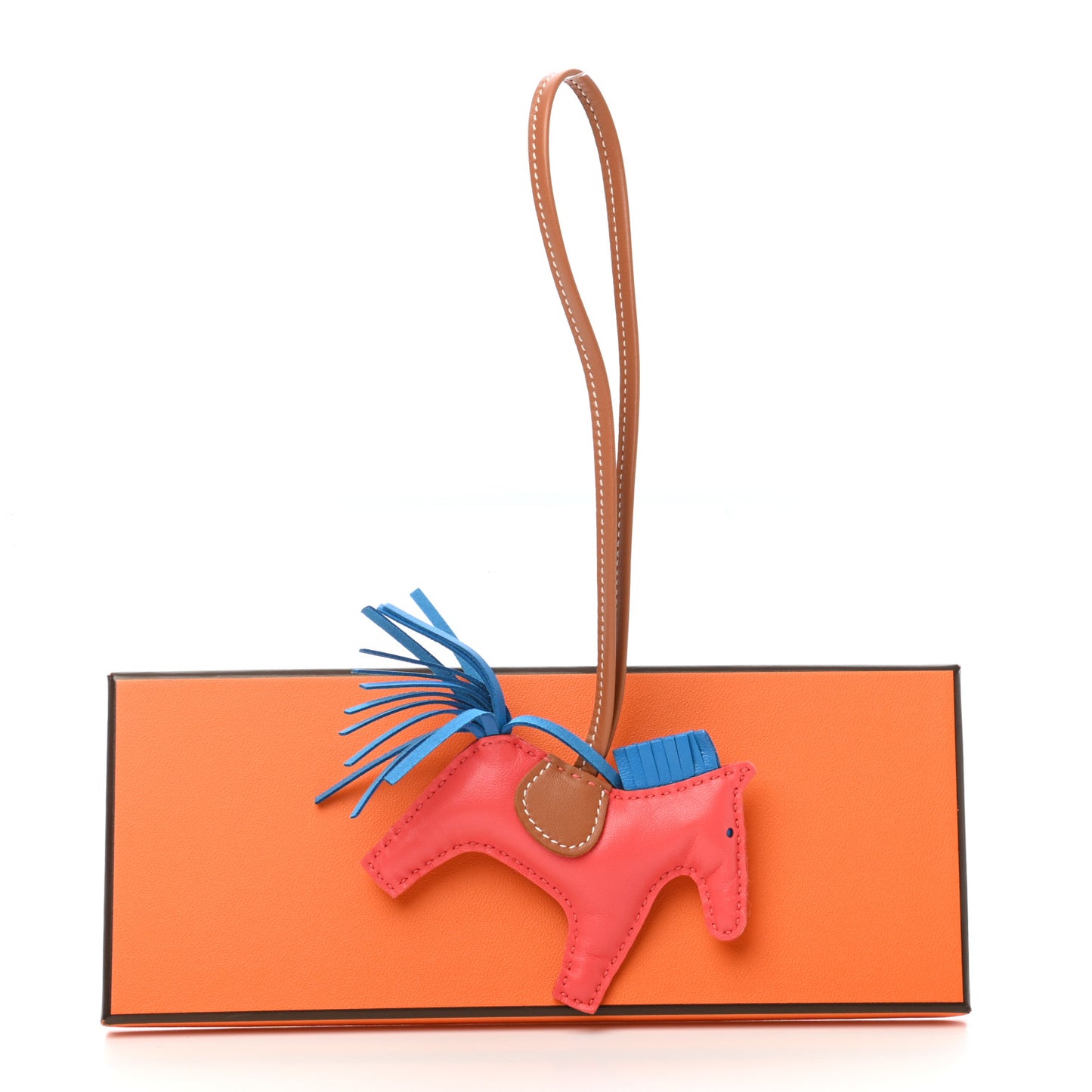 Milo Lambskin Grigri Rodeo Horse Bag Charm PM Rose Texas Bleu Zanzibar Gold