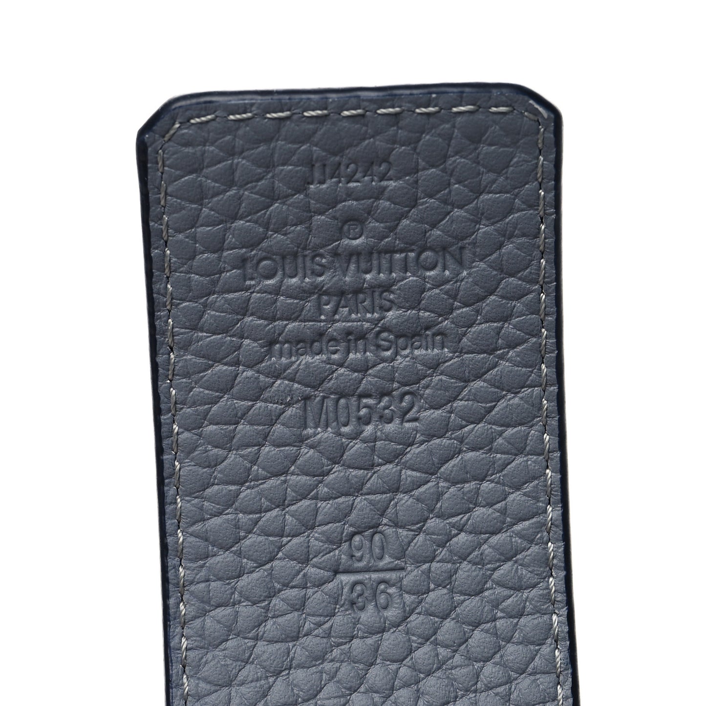 Taurillon Calfskin 30mm LV Initiales Reversible Belt 90 36 Navy