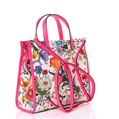 Gucci Canvas Medium Flora Tote Fuchsia 2 of 9