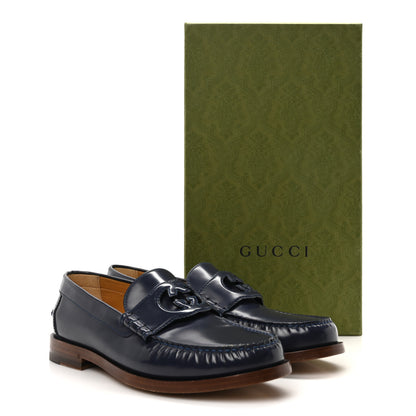 Gucci Calfskin Mens Interlocking G Millennial Ribot Loafers 8 Blue Agata 10 of 10