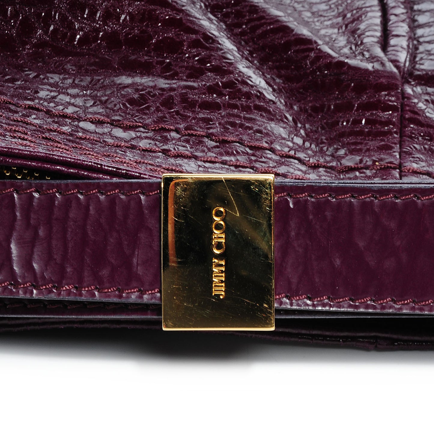 Glazed Leather Ayse Shoulder Bag Purple