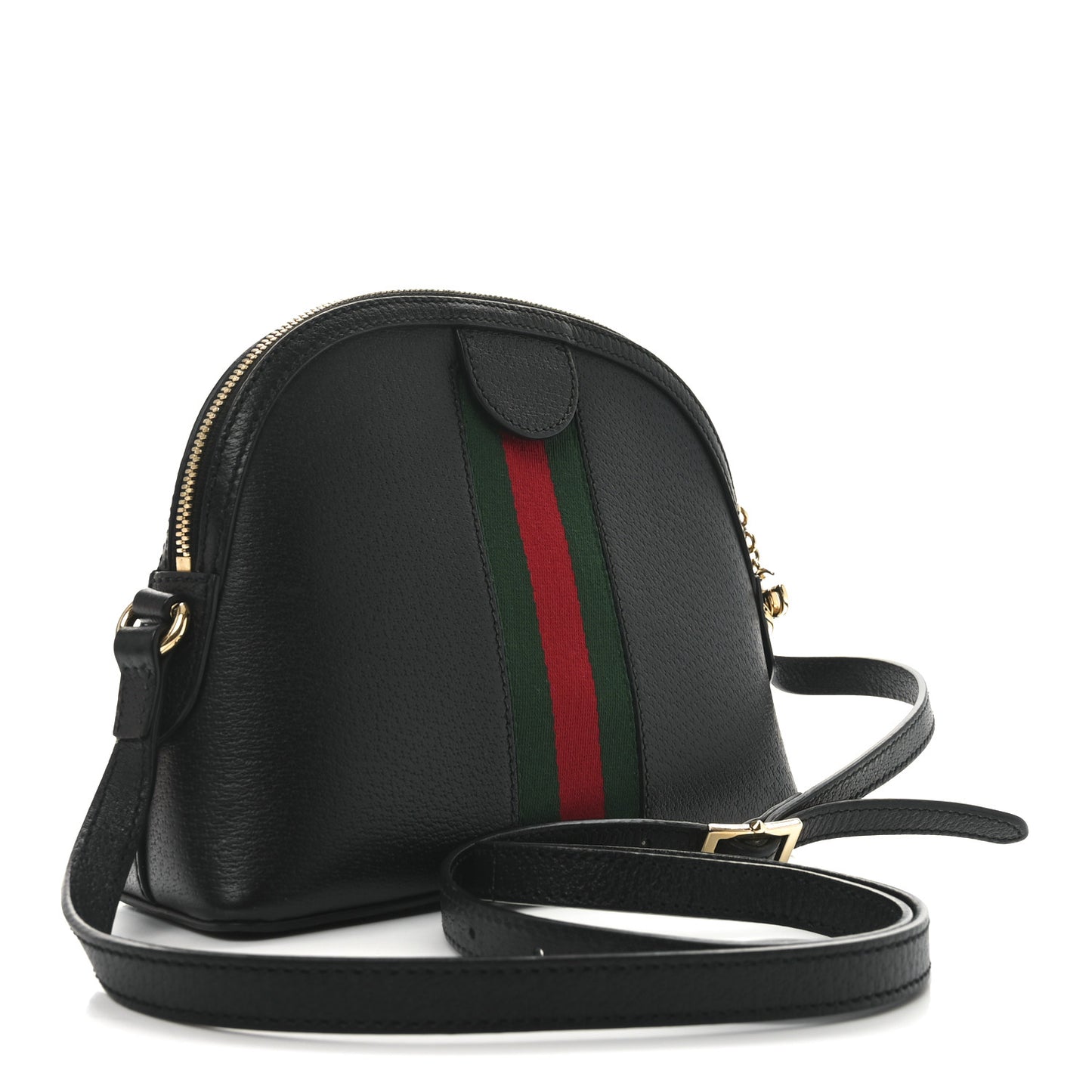 Calfskin GG Web Small Ophidia Dome Shoulder Bag Black