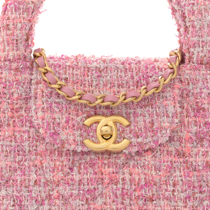 Chanel Tweed Quilted Nano Kelly Shopper Pink 8 of 12