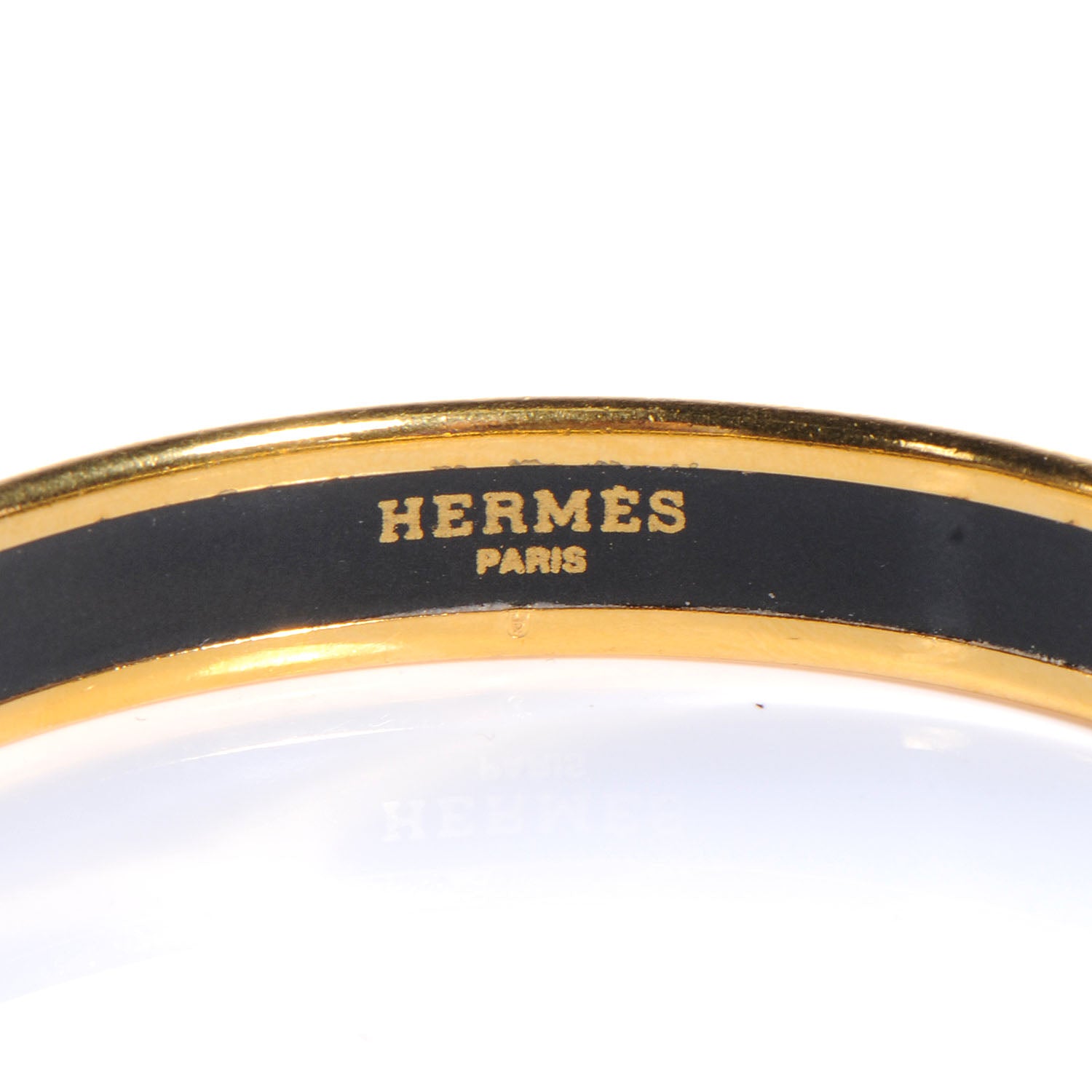 Hermes Enamel Narrow Printed Bracelet 65 Black Red 4 of 5