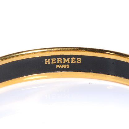 Hermes Enamel Narrow Printed Bracelet 65 Black Red 4 of 5