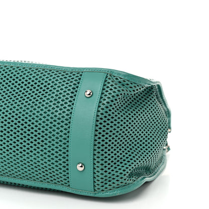 Chanel Calfskin Perforated Up In The Air North South Tote Green 10 of 11