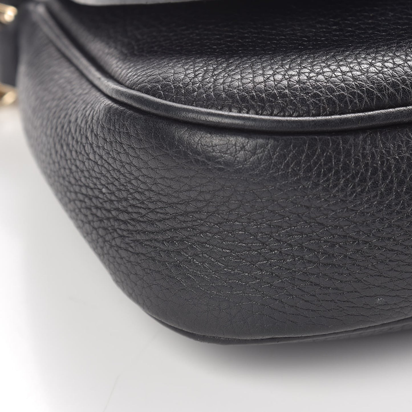Pebbled Calfskin Medium Soho Flap Crossbody Black