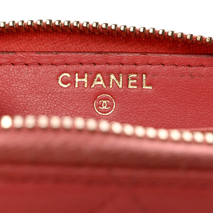 Chanel Metallic Caviar Quilted Zip Coin Purse Pink 6 of 8