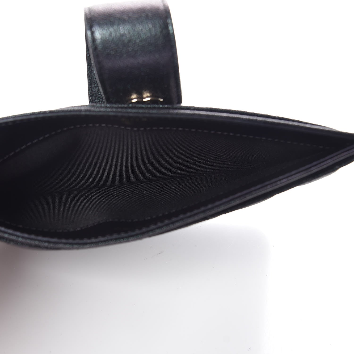 Chanel Iridescent Caviar Quilted Classic Strap Pouch Black 5 of 10