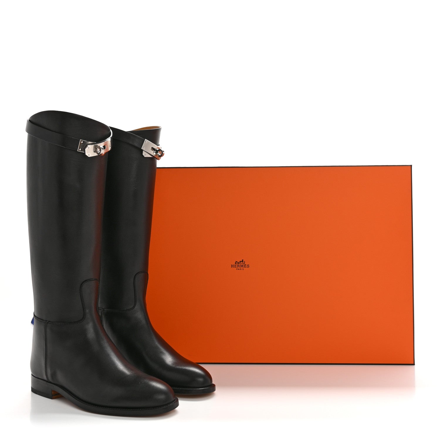 Hermes Box Kelly Jumping Boots 35.5 Black 9 of 9