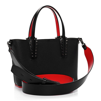 Christian Louboutin Calfskin Spikes Mini East West Cabata Tote Black 3 of 13