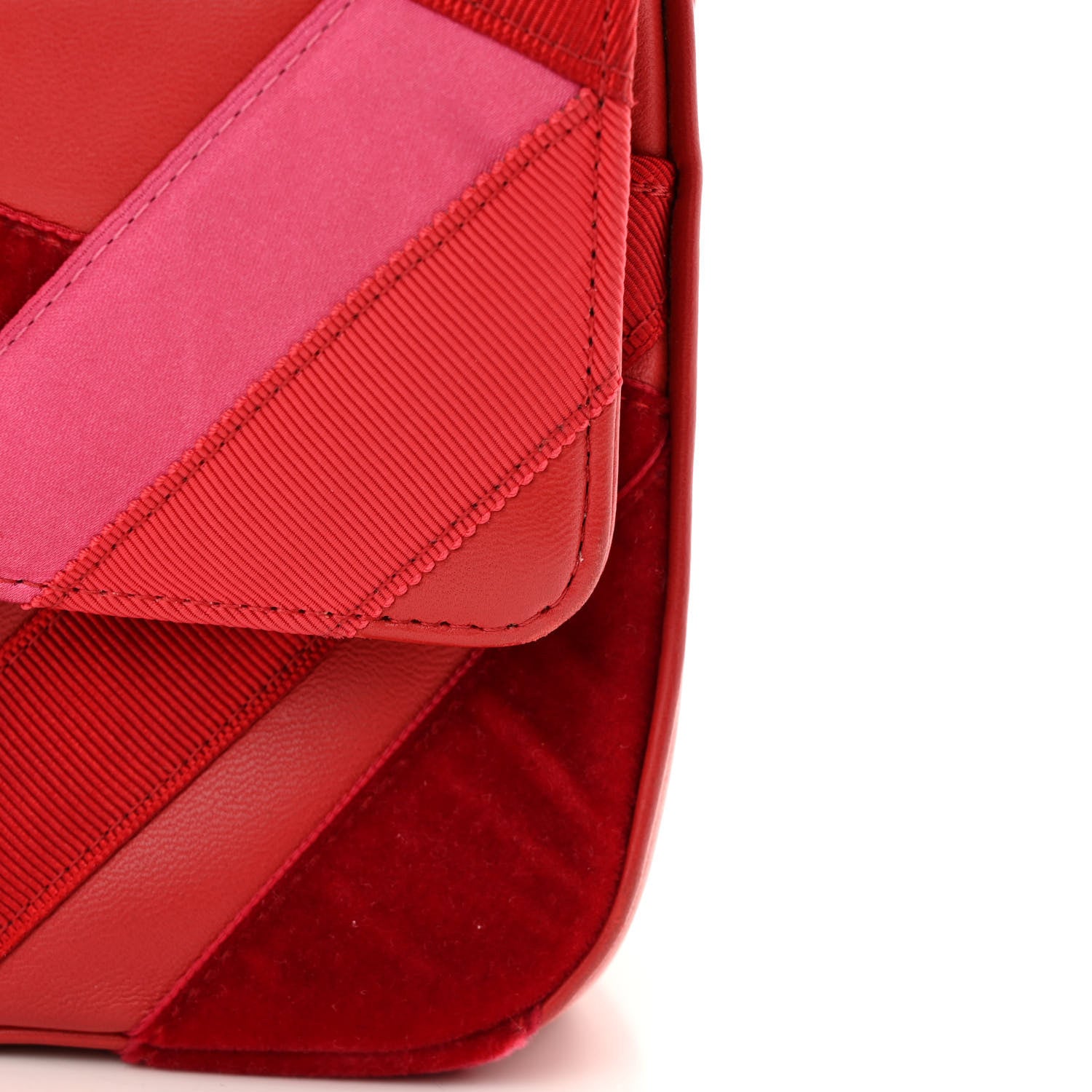 Chanel Lambskin Velvet Grosgrain Quilted 2.55 Reissue 225 Flap Red 11 of 15