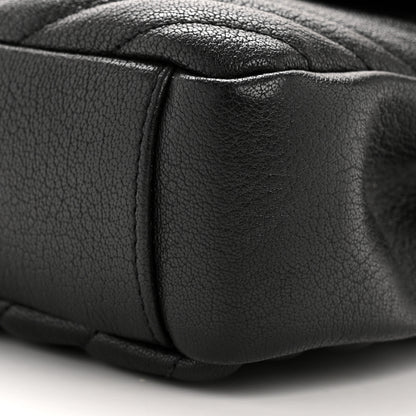 Saint Laurent Sheepskin Matelasse Chevron Monogram Medium College Bag Black 10 of 14