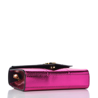 Saint Laurent Metallic Ayers Monogram Shoulder Bag Shiny Fuxia 4 of 9