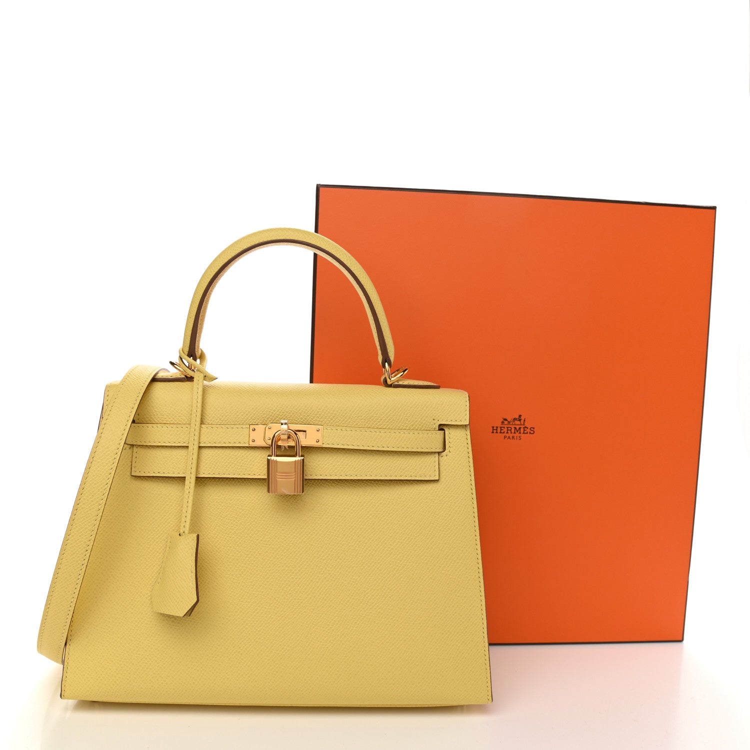 Hermes Epsom Kelly Sellier 25 Jaune Poussin 11 of 11