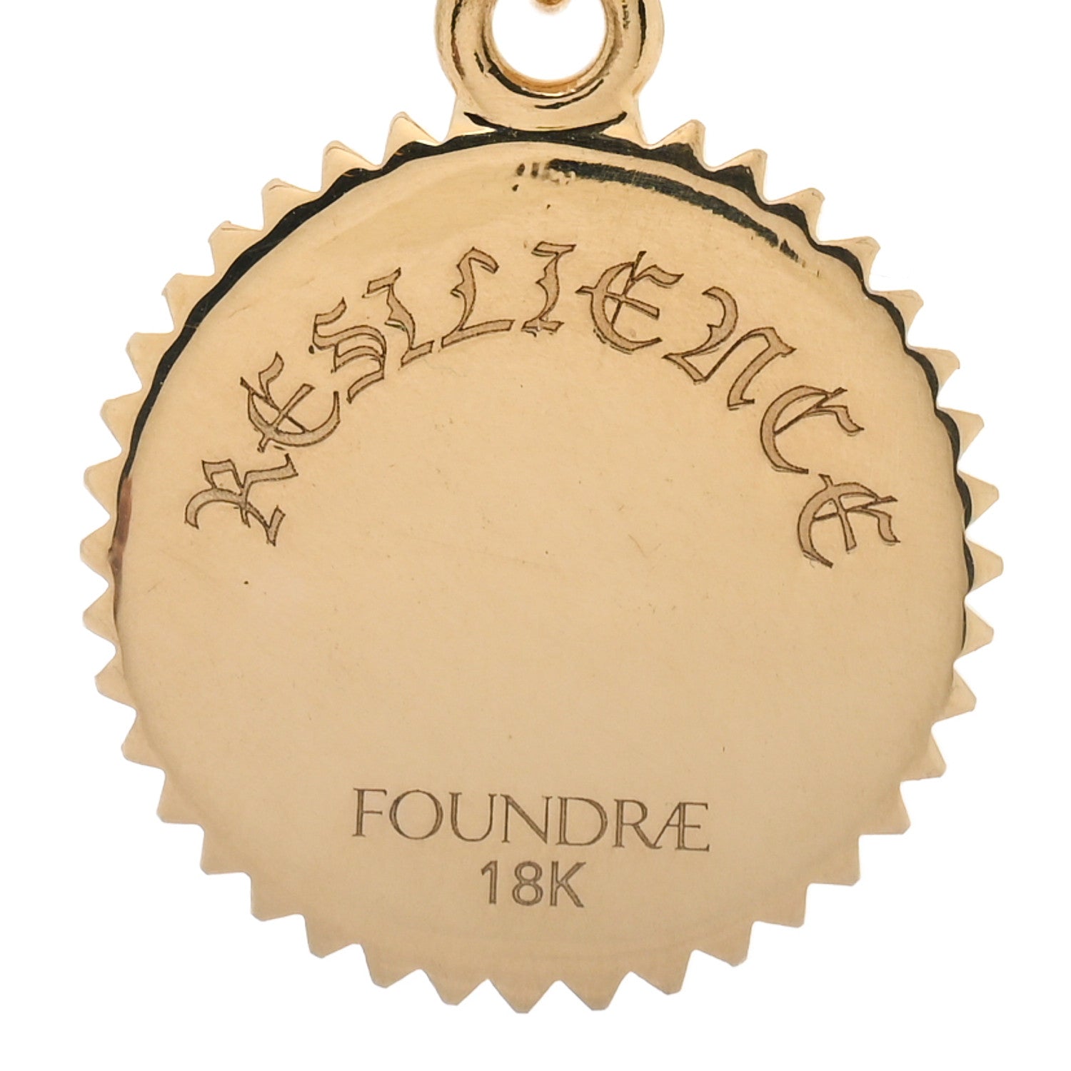 Foundrae 18K Yellow Gold Diamond Baby Resilience Medallion Pendant