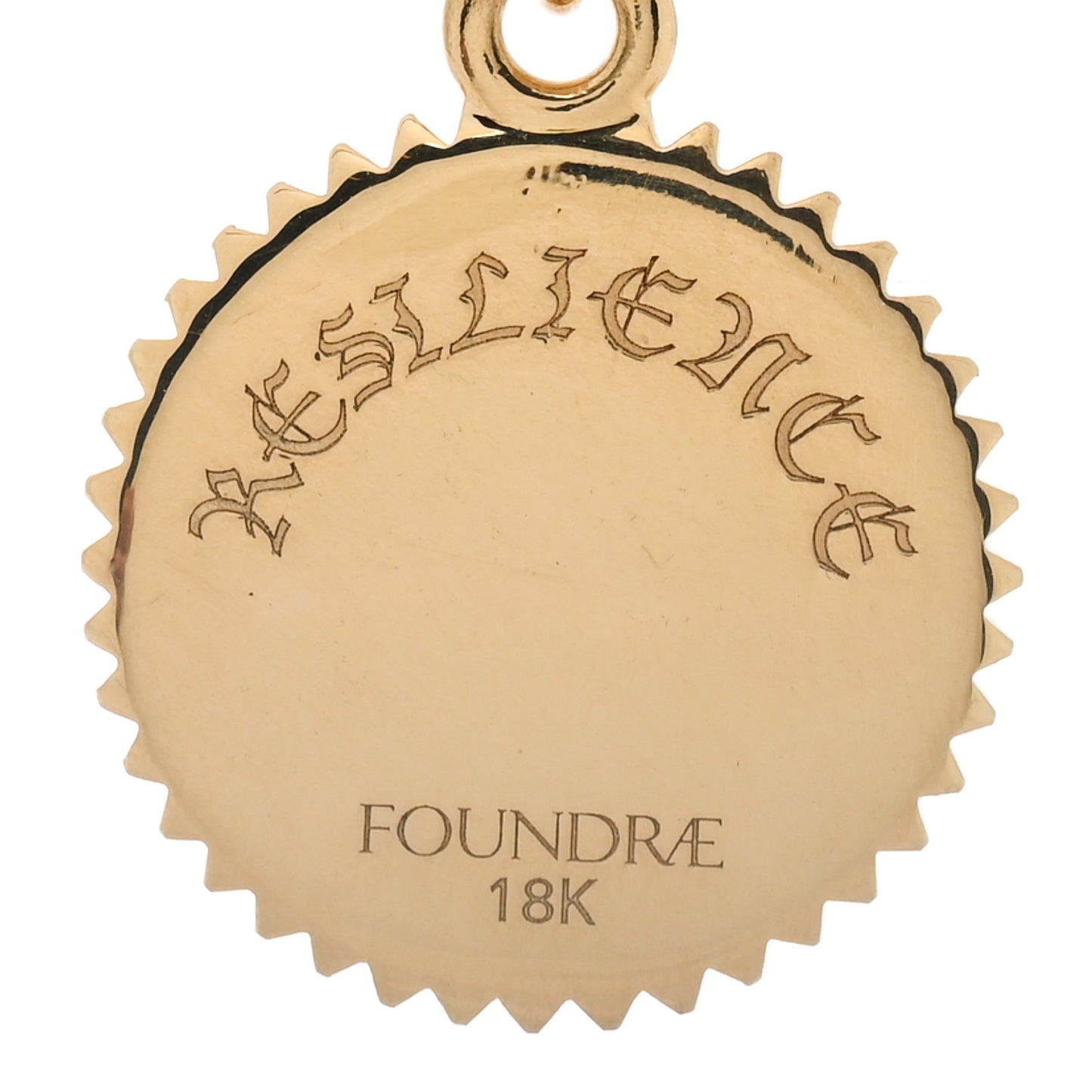 18K Yellow Gold Diamond Baby Resilience Medallion Pendant