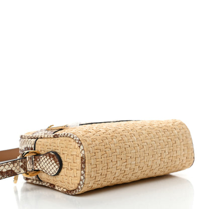 Gucci Raffia Elaphe Mini Ophidia Shoulder Bag Natural Cream Brown 4 of 11