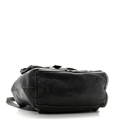Fendi Calfskin Romano Selleria Backpack Black 4 of 13