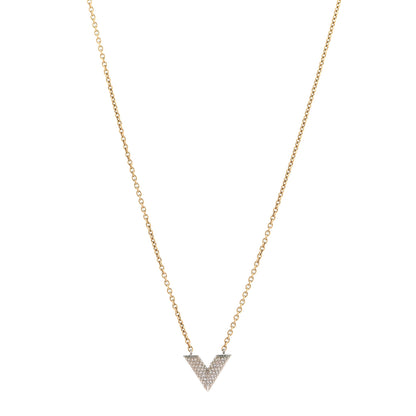 Louis Vuitton Crystal Essential V Necklace Gold 1 of 10