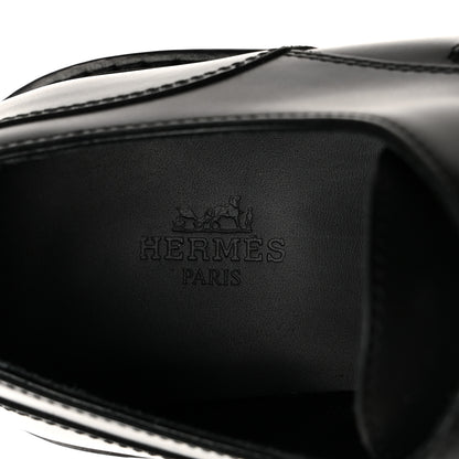 Hermes Calfskin First Derby Shoes 37 Black 6 of 9
