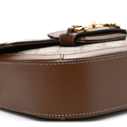 Gucci GG Supreme Monogram Web Mini Horsebit 1955 Shoulder Bag Beige Brown Sugar 9 of 10