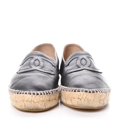 Chanel Lambskin CC Espadrilles 39 Black 2 of 13