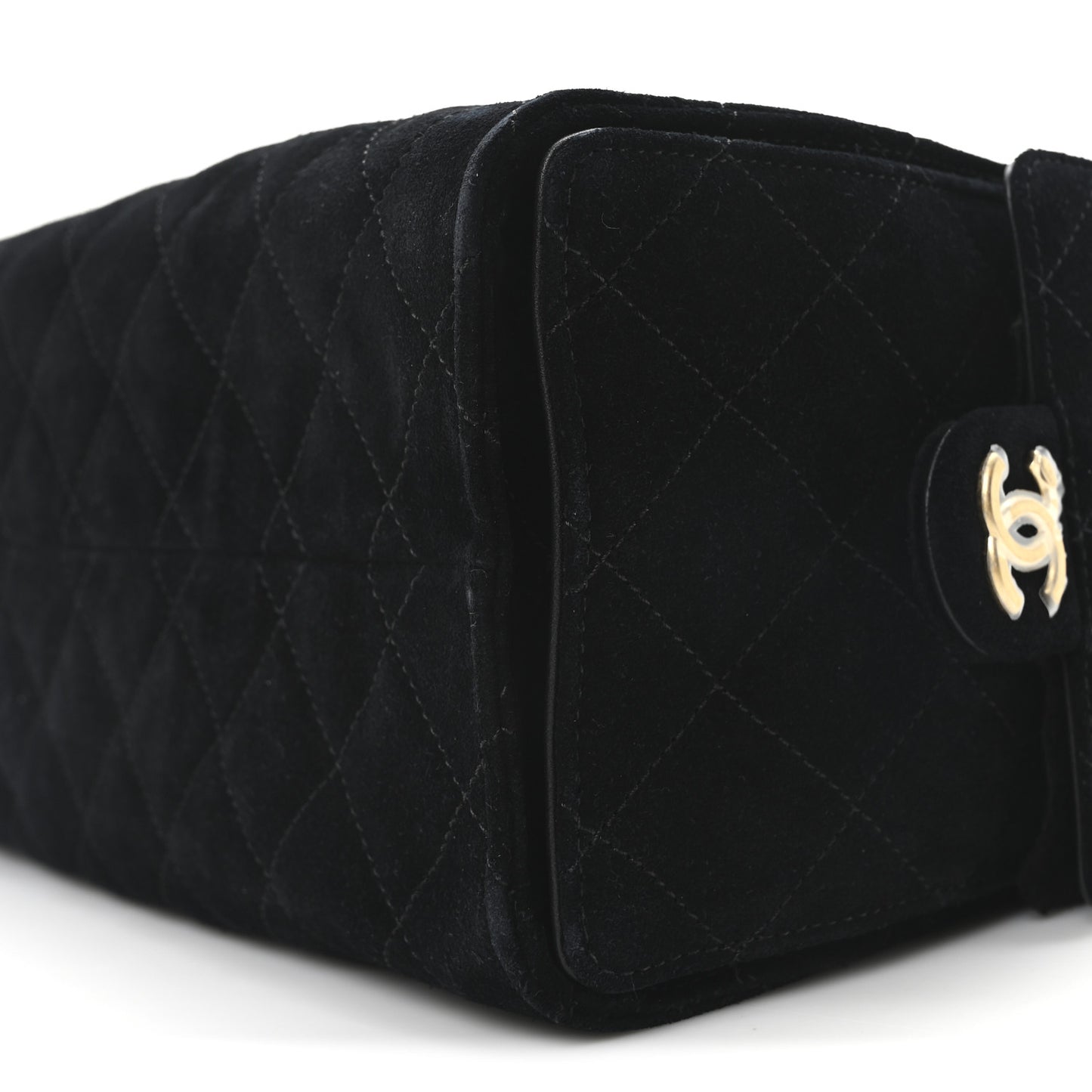 Suede Quilted Small Chanel 25 Handbag Black