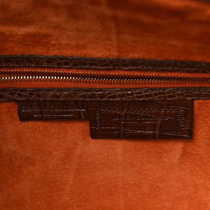 Nancy Gonzalez Crocodile Envelope Convertible Clutch Brown 6 of 10