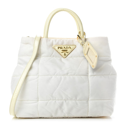 Prada Tessuto Nylon Quilted Bag White 1 of 13