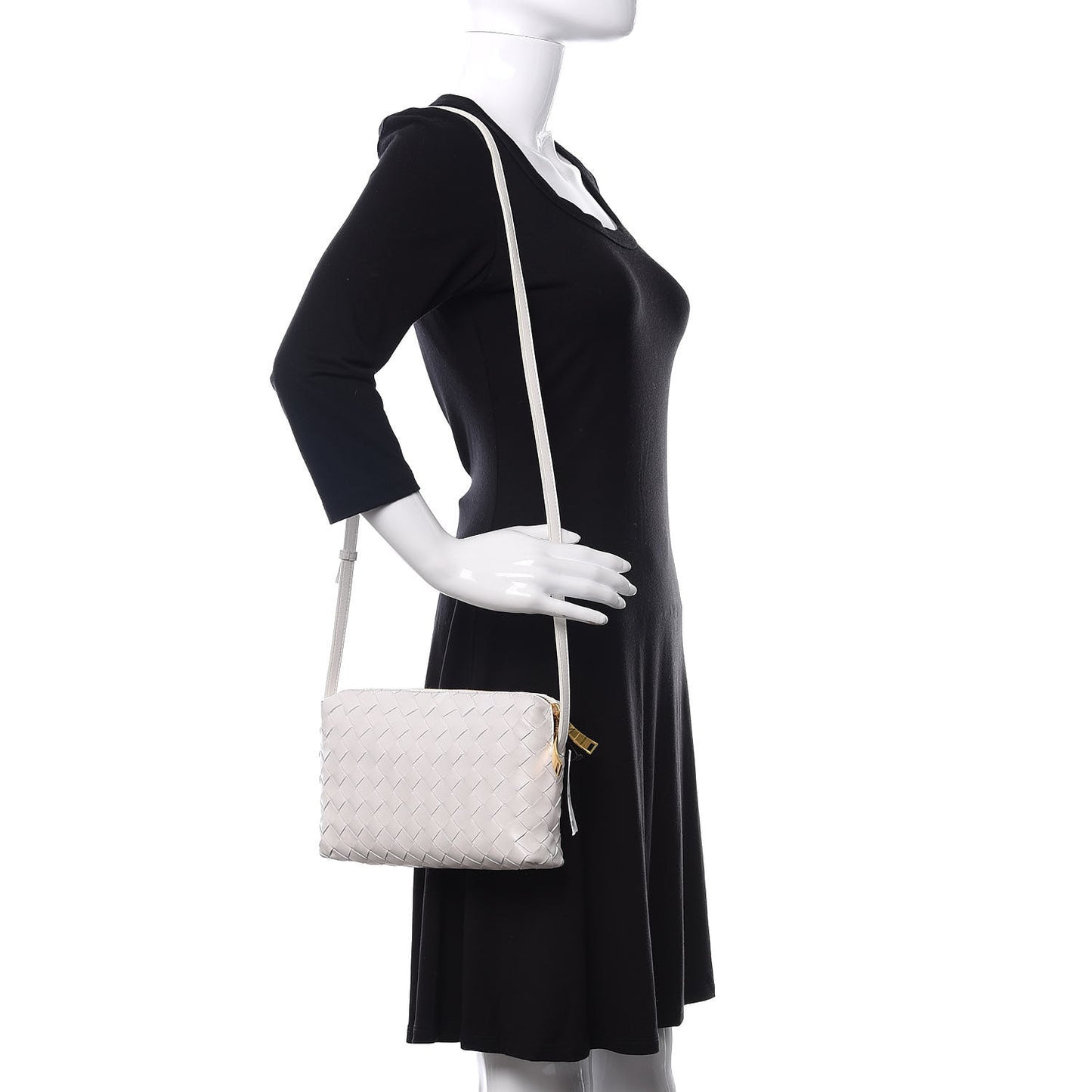 Nappa Intrecciato Crossbody Bianco