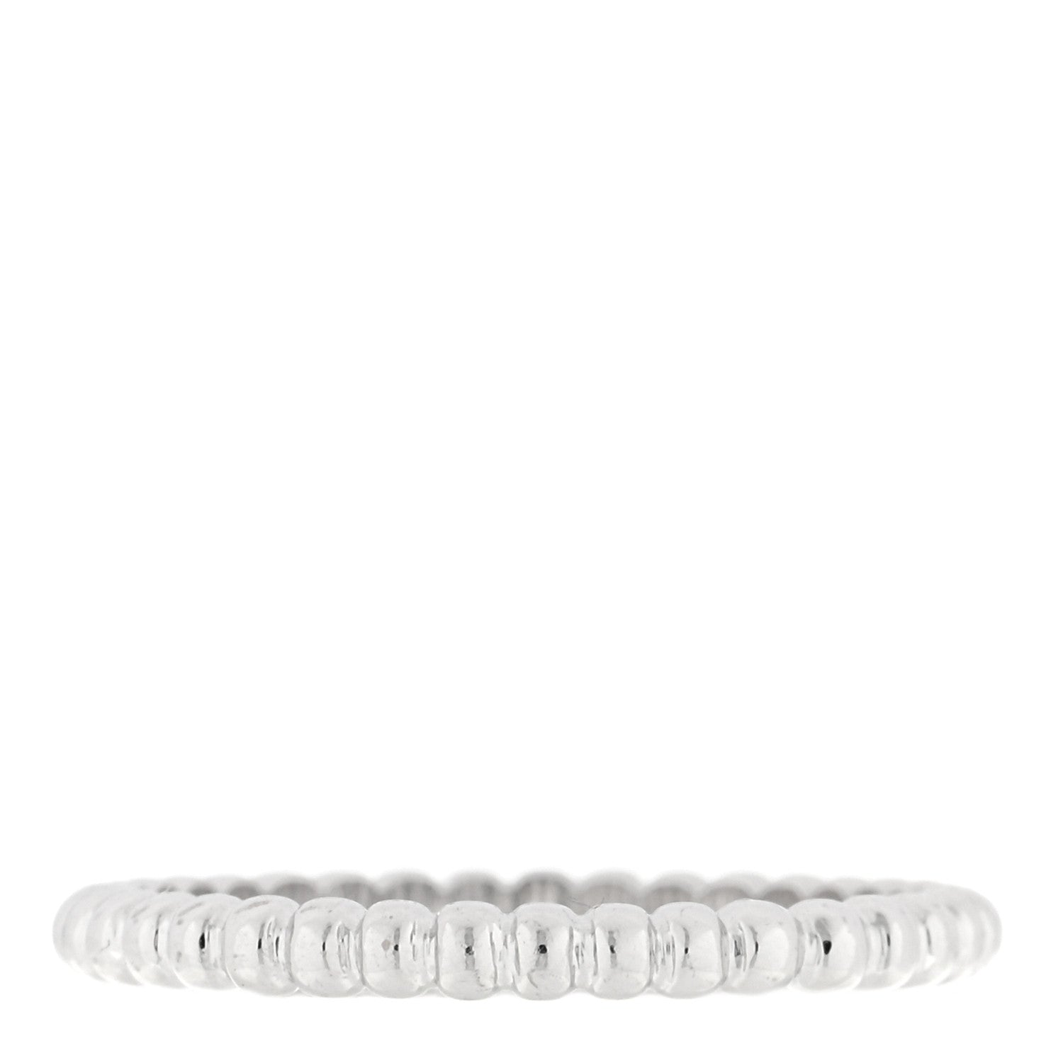 Van Cleef & Arpels 18K White Gold Small Perlee Ring 55 7.25 1 of 5