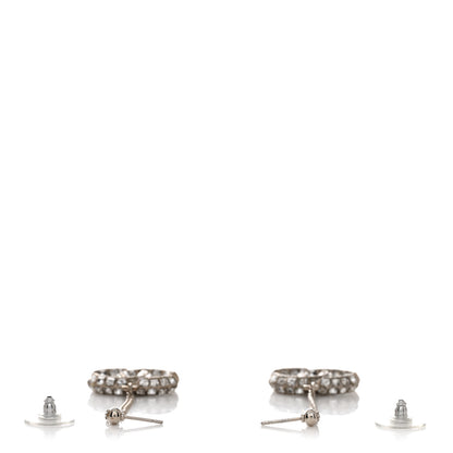 Chanel Baguette Crystal CC Drop Earrings Silver 3 of 3