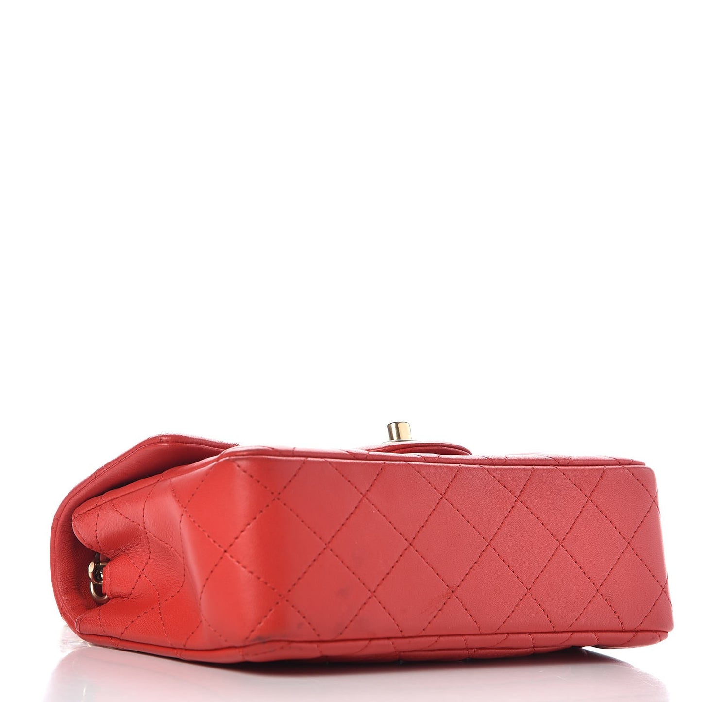Lambskin Quilted Mini Rectangular Flap Red