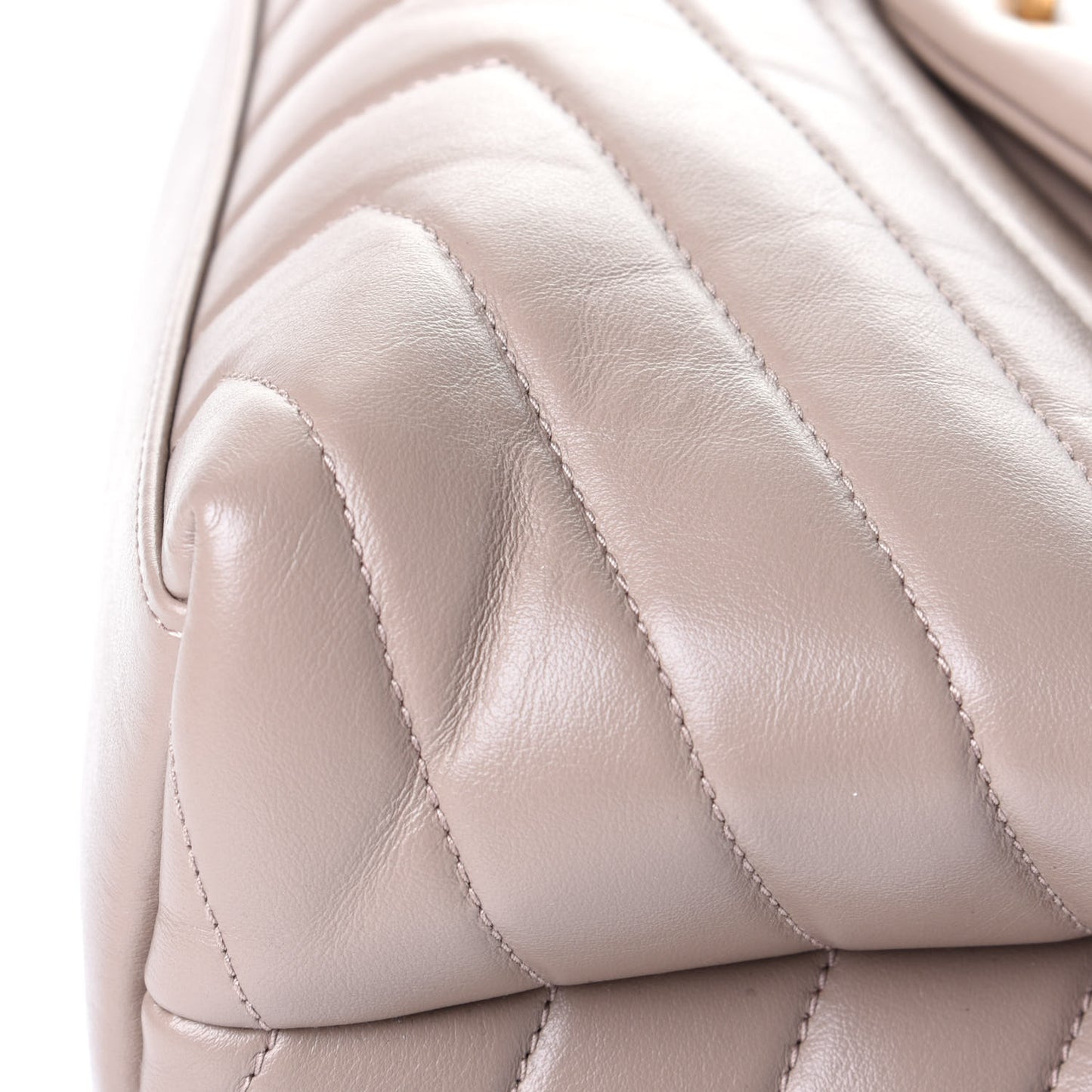 Calfskin Y Quilted Monogram Medium Loulou Chain Satchel Dusty Grey