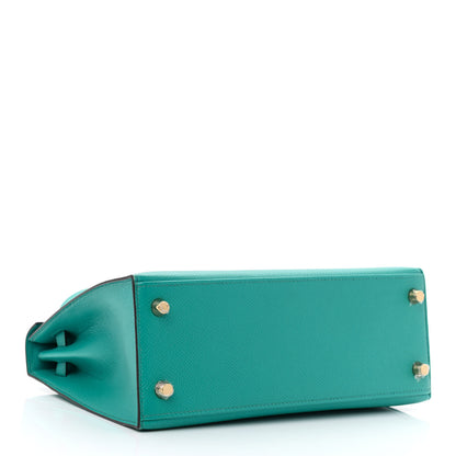 Hermes Epsom Kelly Sellier 25 Bleu Paon 4 of 14