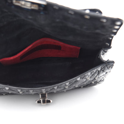 Valentino Garavani Craquele Nappa Small Rockstud Spike Shoulder Bag Black 4 of 10