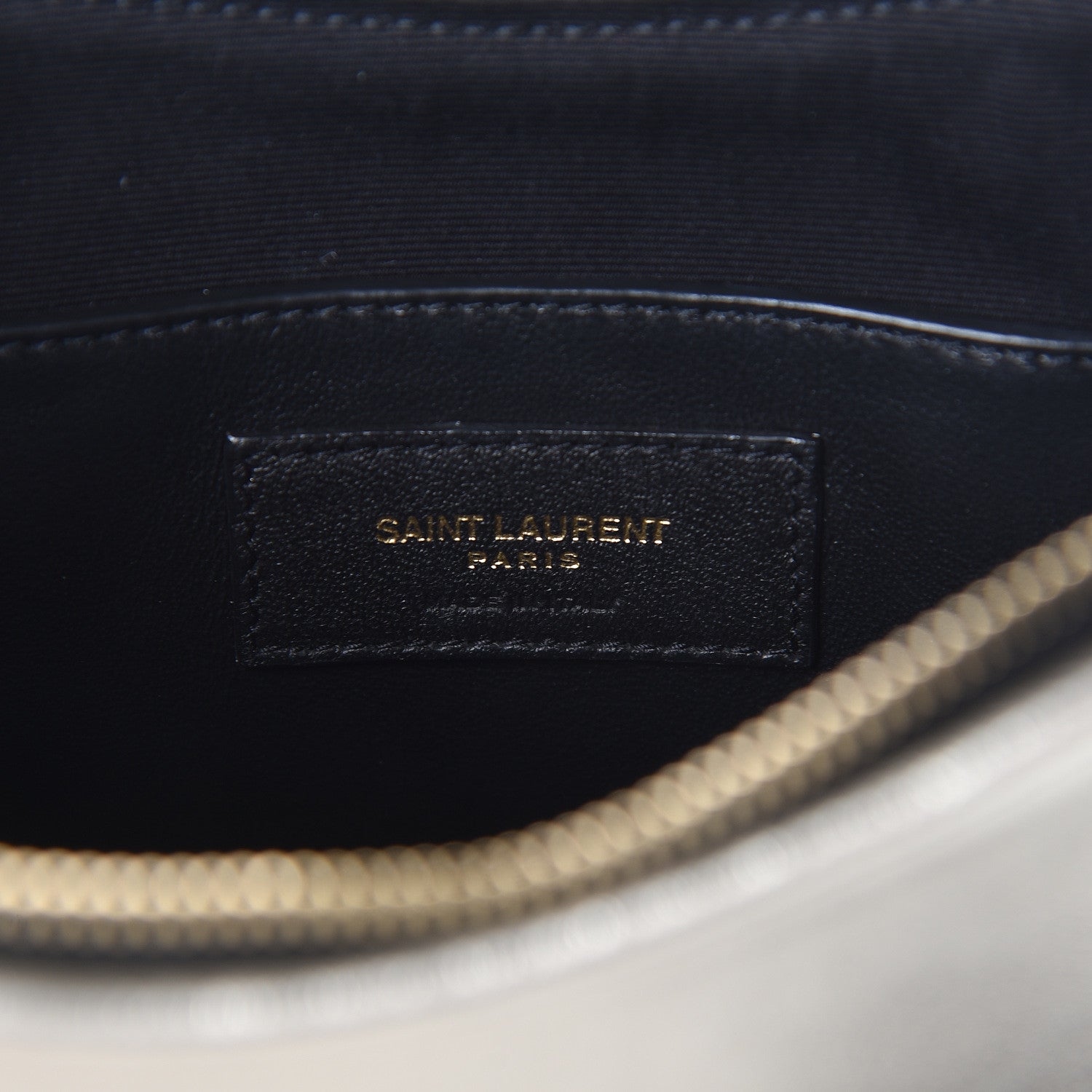 Saint Laurent Metallic Calfskin Heart Monogram Crossbody Pale Gold 5 of 10
