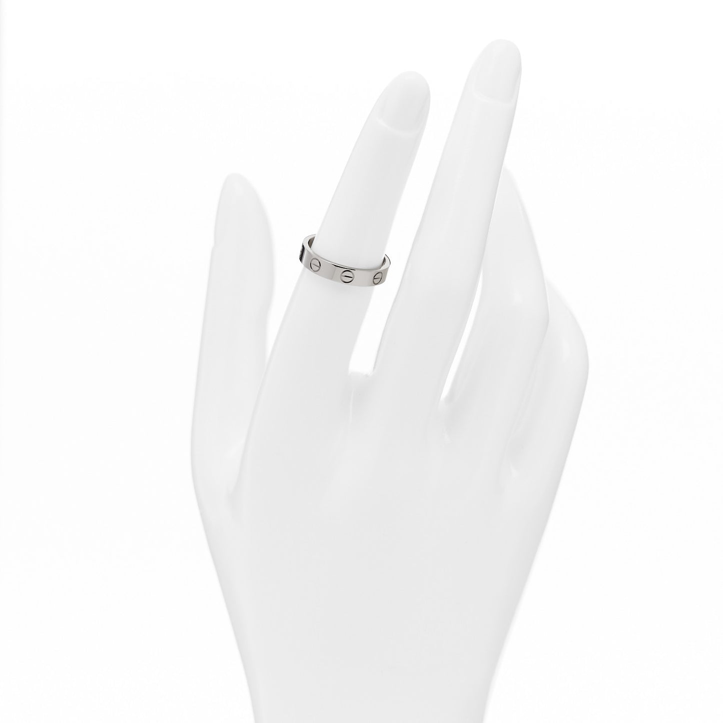 18K White Gold 3.5mm LOVE Wedding Band Ring 52 6