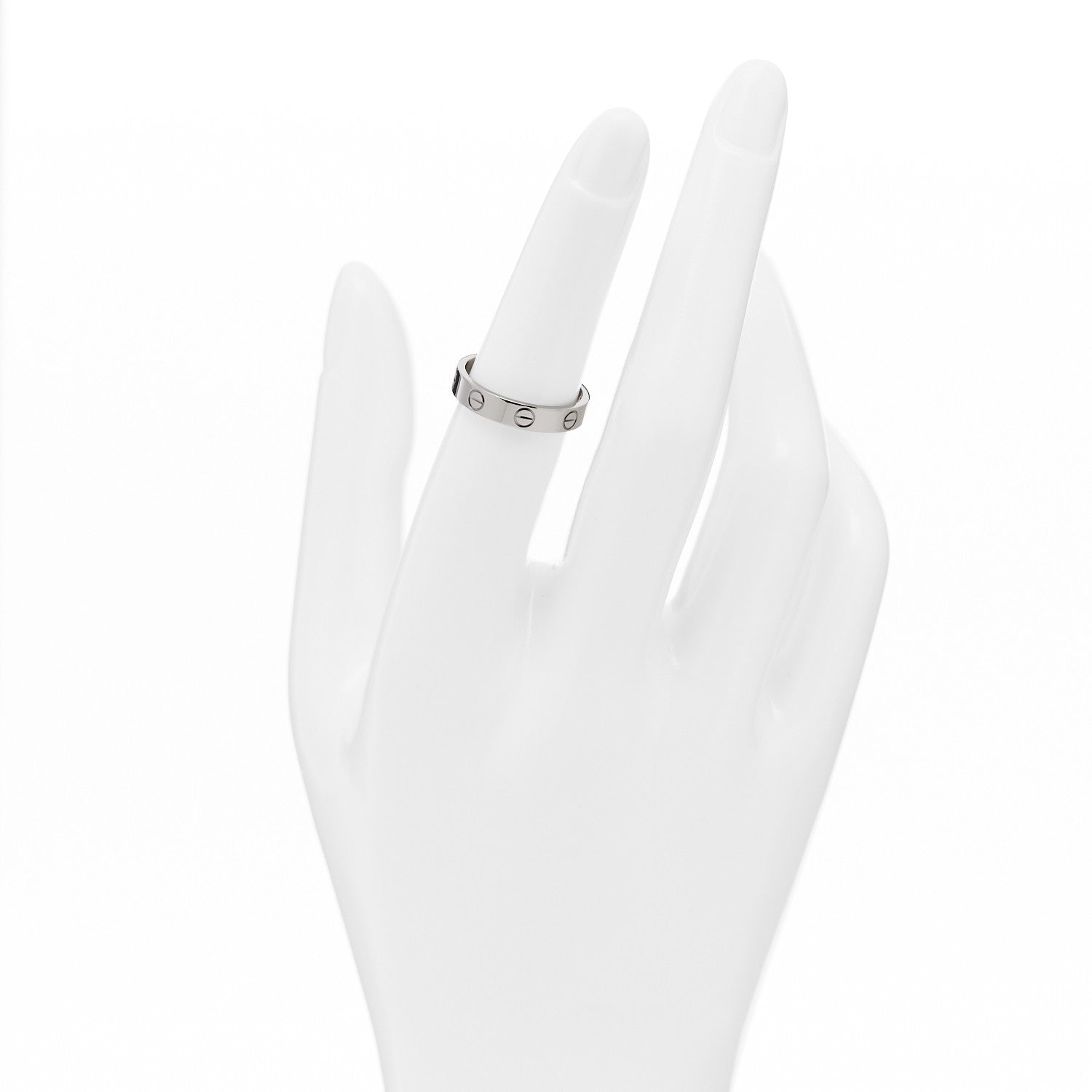 Cartier 18K White Gold 3.5mm LOVE Wedding Band Ring 52 6 2 of 5
