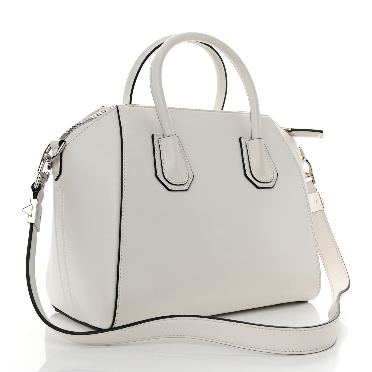 Calfskin Signature Logo Small Antigona White