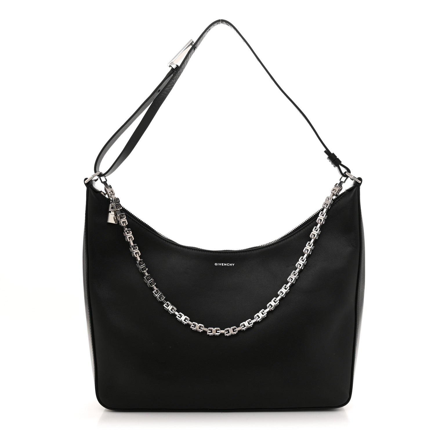 Givenchy Smooth Calfskin Medium Moon Cut Out Shoulder Bag Black 1 of 13