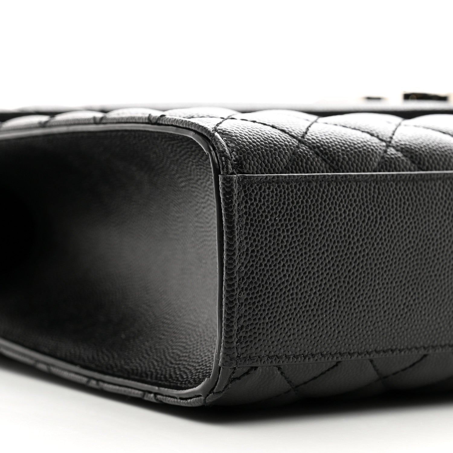 Saint Laurent Grain De Poudre Textured Mixed Matelasse Large Triquilt Monogram Satchel Black 9 of 10