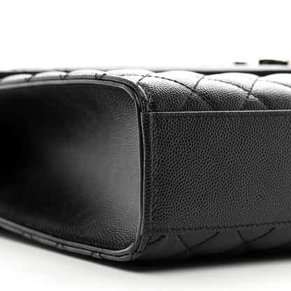 Saint Laurent Grain De Poudre Textured Mixed Matelasse Large Triquilt Monogram Satchel Black 9 of 10
