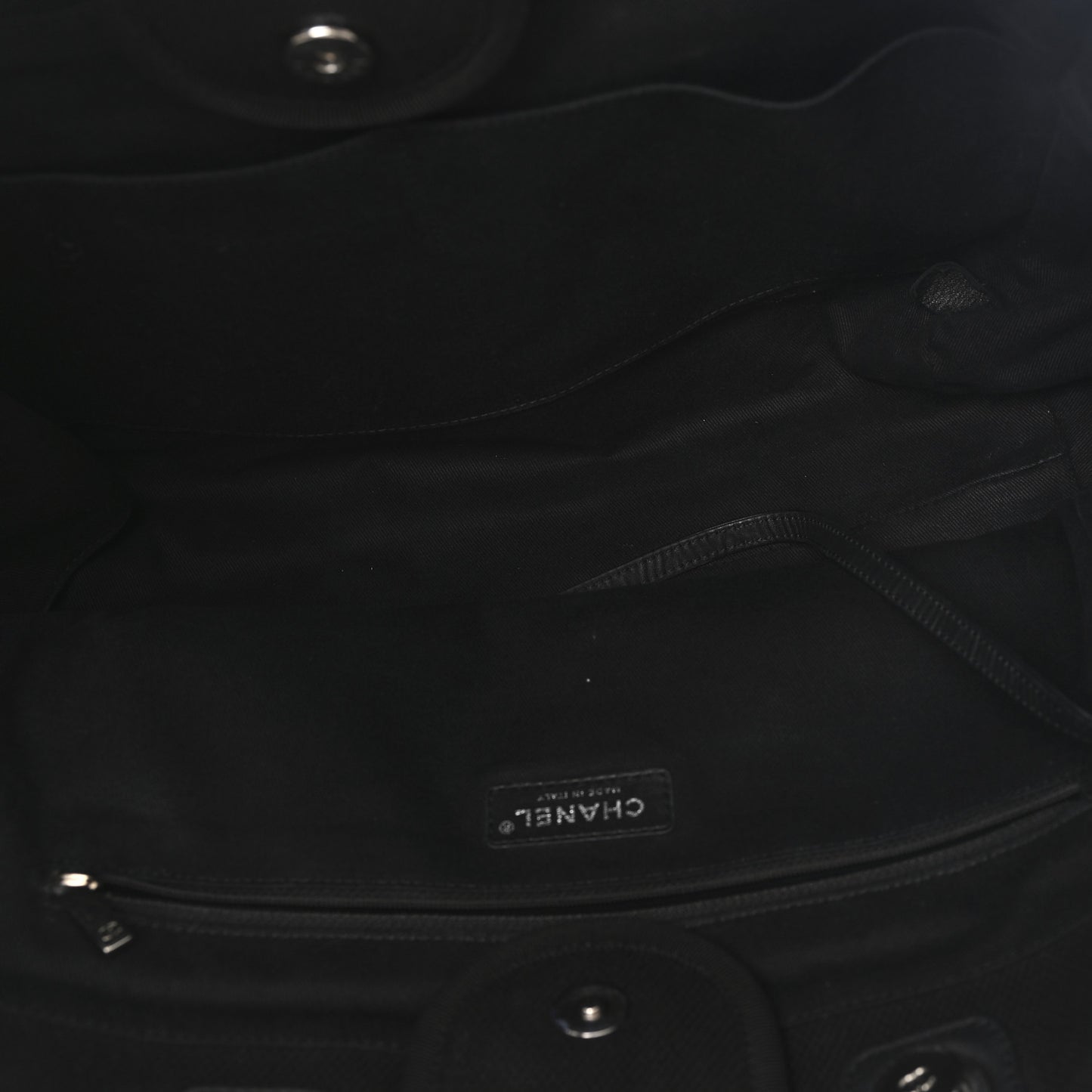 Canvas Pearl Medium Deauville Tote Black