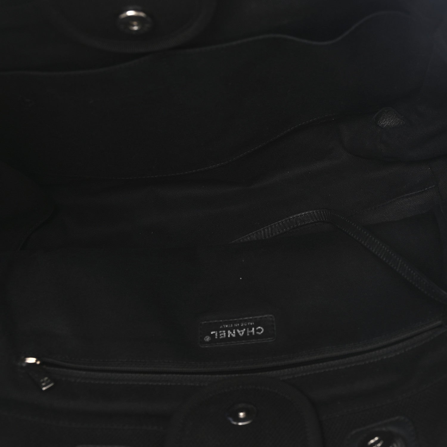 Chanel Canvas Pearl Medium Deauville Tote Black 4 of 10